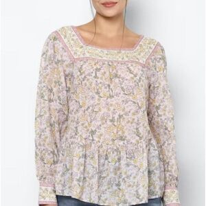 American Eagle Outfitters Floral Blouse - Pink and Cream